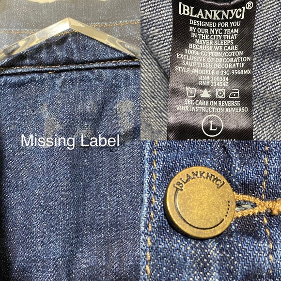 Blank NYC Distressed Floral Denim Jean Jacket - Picture 16 of 16